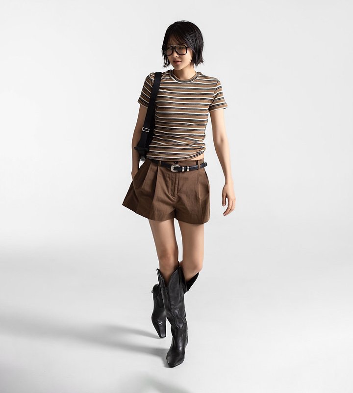 Paper Moon - Korean Women Fashion - #momslook - Soft Rib Stripe Tee - 12