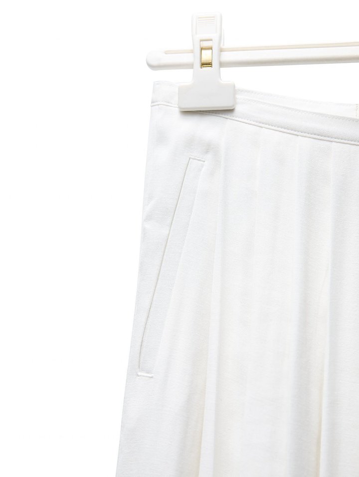 Paper Moon - Korean Women Fashion - #momslook - Bamboo Pleated Pin-Tuck Wide Trousers - 11
