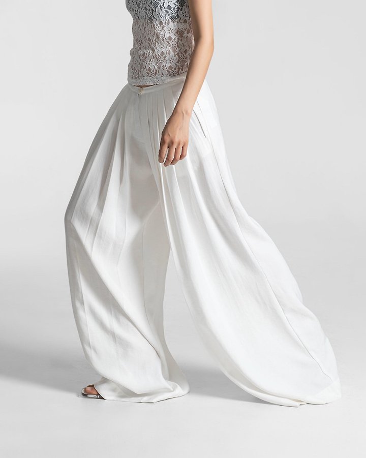 Paper Moon - Korean Women Fashion - #momslook - Bamboo Pleated Pin-Tuck Wide Trousers - 5