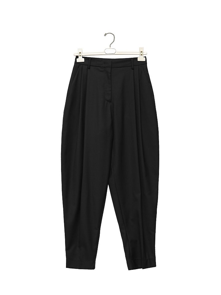 Paper Moon - Korean Women Fashion - #momslook - Double Pintuck Detail Wool Baggy Slacks - 9