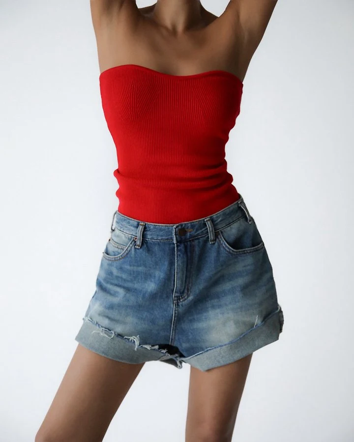 Paper Moon - Korean Women Fashion - #pursuepretty - Volume Bust Tube Knit Top - 2