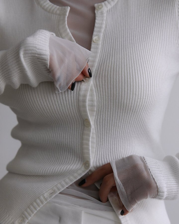 Paper Moon - Korean Women Fashion - #pursuepretty - Ribbed Button-Down Knit Cardigan