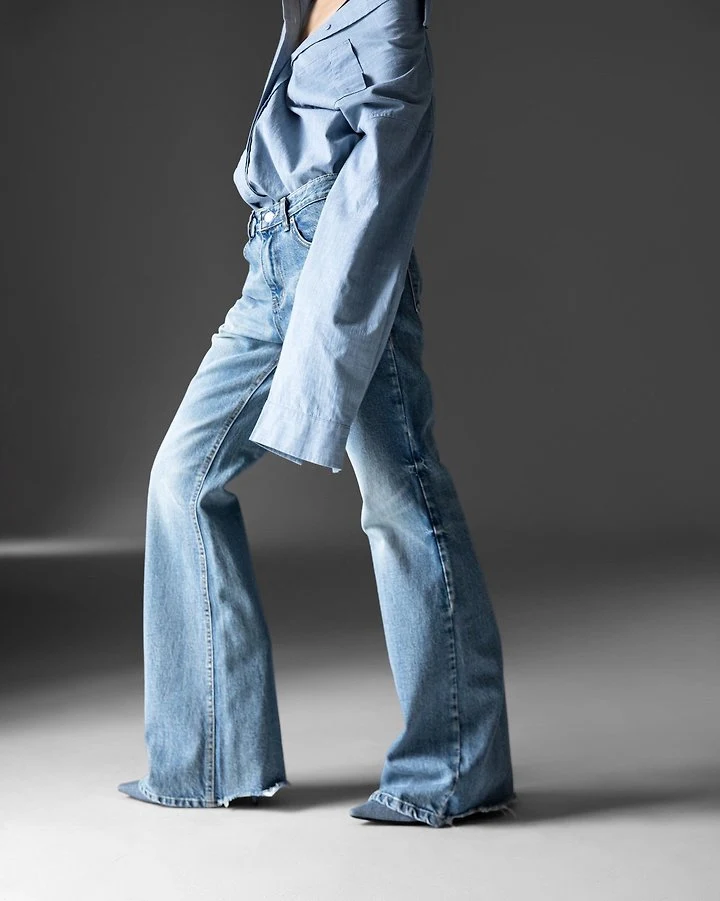 Paper Moon - Korean Women Fashion - #pursuepretty - Classic Flared Denim Blue Jeans - 7