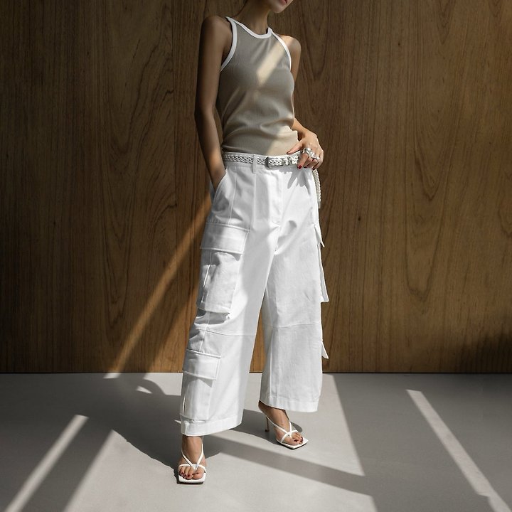 Paper Moon - Korean Women Fashion - #pursuepretty - Structured Double Cargo Pants - 7