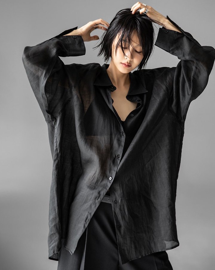 Paper Moon - Korean Women Fashion - #pursuepretty - Vivid Oversized Linen Button-Down Shirt - 6