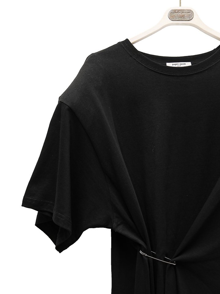 Paper Moon - Korean Women Fashion - #pursuepretty - Pleated Pinch Pin Detail Oversized Shoulder Padded Tee - 8