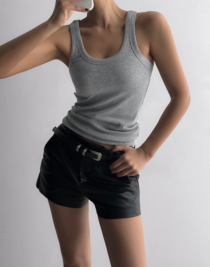 Paper Moon - Korean Women Fashion - #pursuepretty - Sleeveless Rib Jersey Tank Top - 5