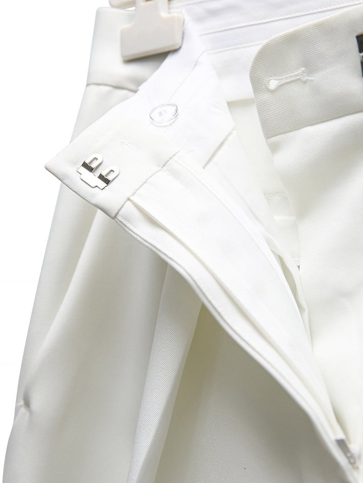 Paper Moon - Korean Women Fashion - #restrostyle - Twill Texture Low Waist Double Pleated Wide Trousers - 11