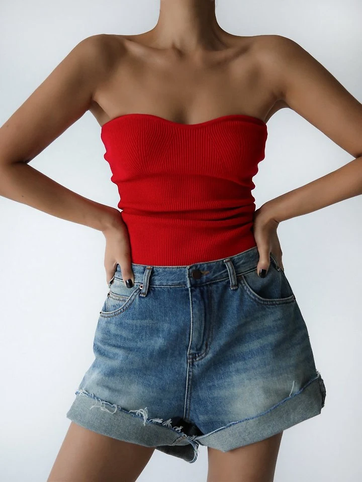 Paper Moon - Korean Women Fashion - #restrostyle - Volume Bust Tube Knit Top - 3