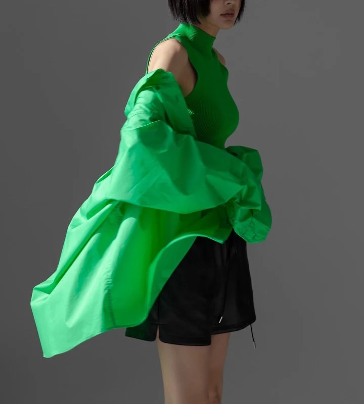 Paper Moon - Korean Women Fashion - #restrostyle - Low Collar Point Paper Button-Down Shirt