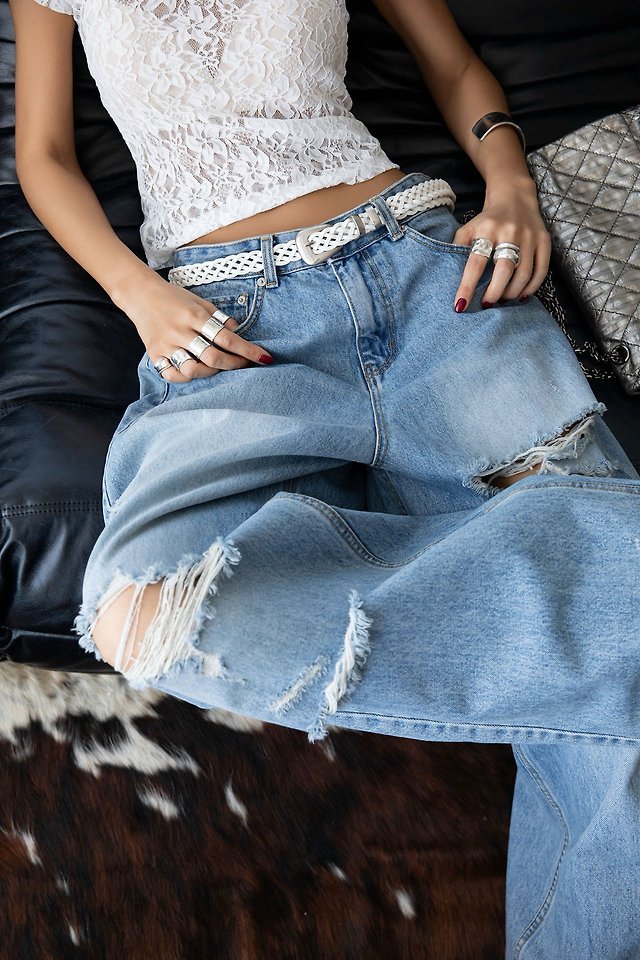 Paper Moon - Korean Women Fashion - #restrostyle - Vintage Wide Denim - 7