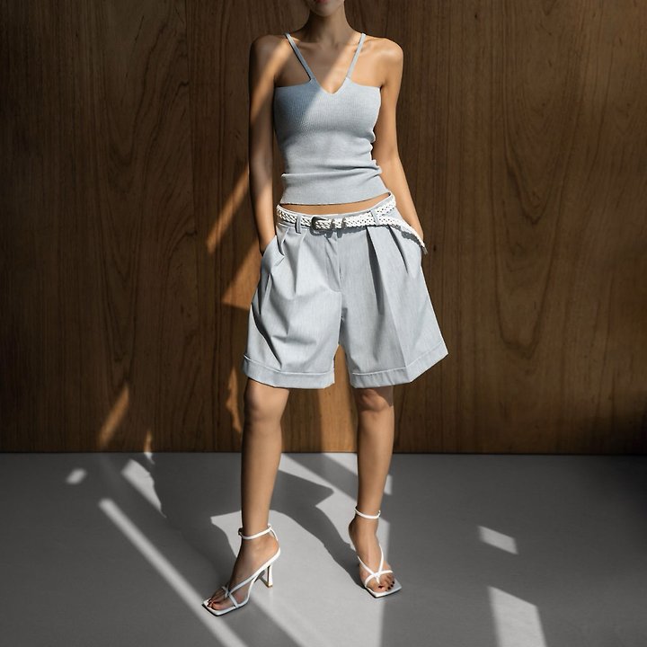 Paper Moon - Korean Women Fashion - #romanticstyle - Essential Tailored Cuff Shorts