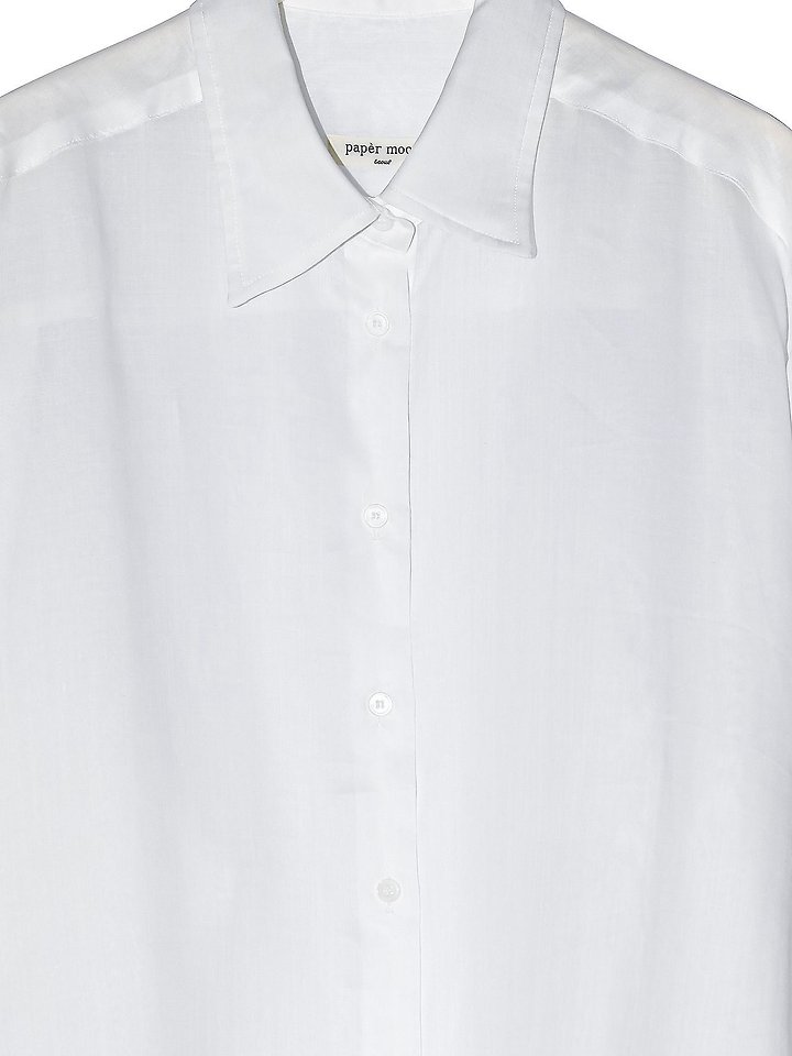 Paper Moon - Korean Women Fashion - #romanticstyle - Vivid Oversized Linen Button-Down Shirt - 12