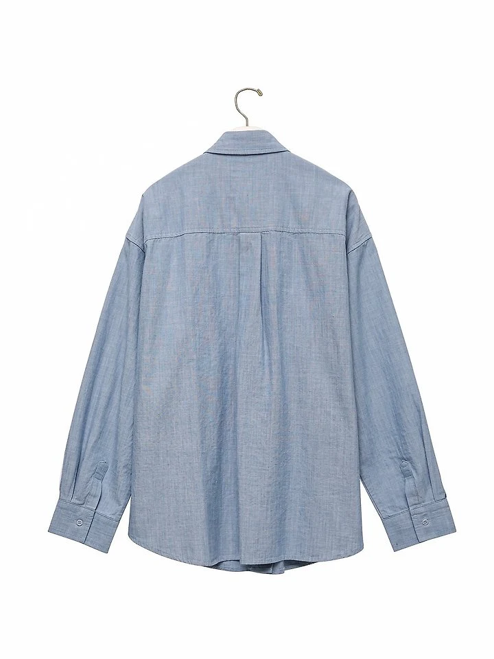 Paper Moon - Korean Women Fashion - #shopsmall - Soft Linen Oversized Button-Down Shirt - 9