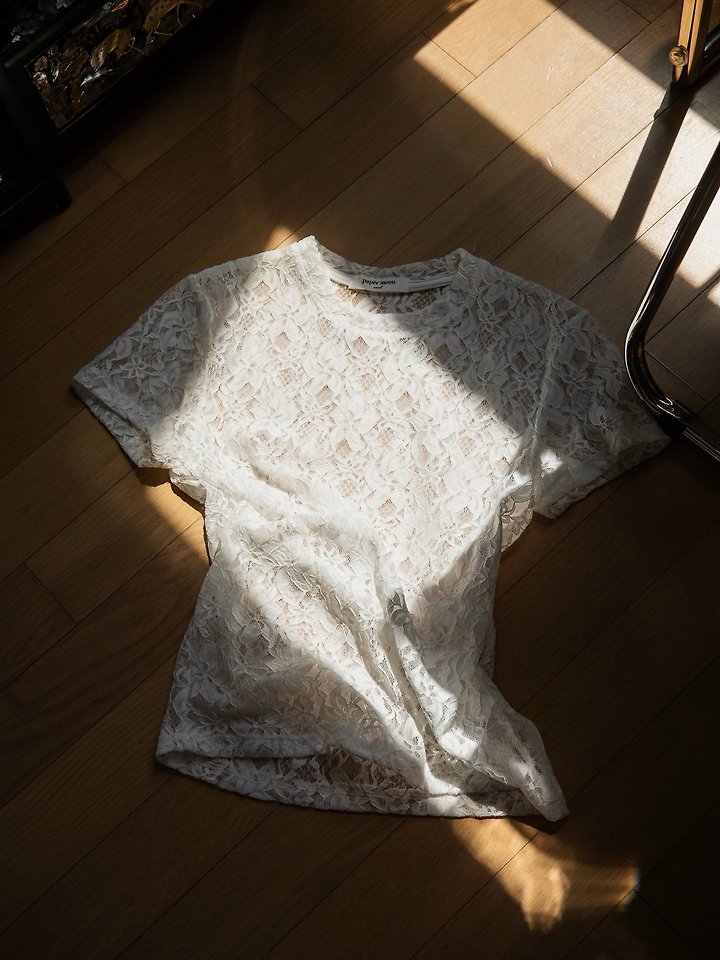 Paper Moon - Korean Women Fashion - #shopsmall - Sheer Lace Slim Tee - 8