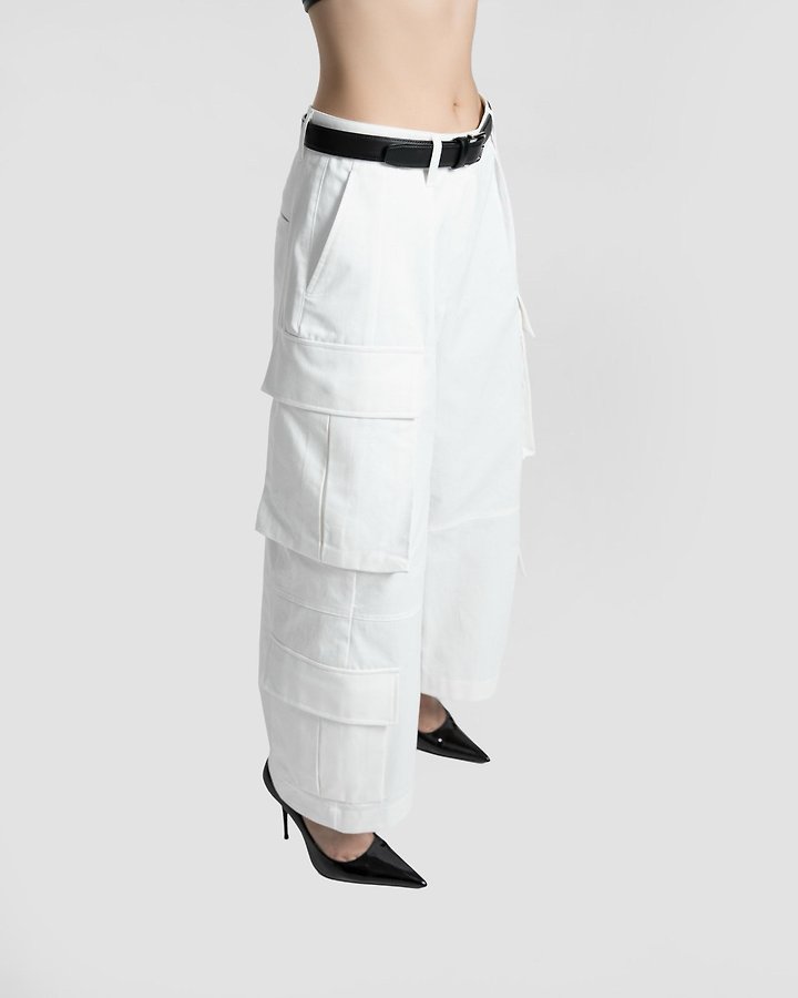 Paper Moon - Korean Women Fashion - #shopsmall - Structured Double Cargo Pants - 7