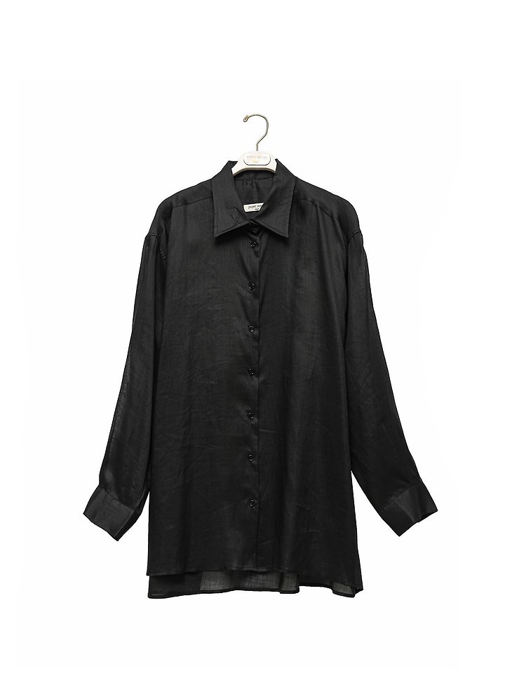 Paper Moon - Korean Women Fashion - #shopsmall - Vivid Oversized Linen Button-Down Shirt - 9