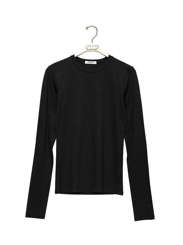 Paper Moon - Korean Women Fashion - #shopsmall - Classic Slim Fit Tencel Crew Neck Top - 3