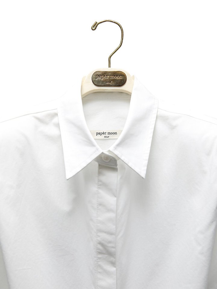 Paper Moon - Korean Women Fashion - #thatsdarling - Classic Shoulder Pad Crop Button-Down Shirt - 9