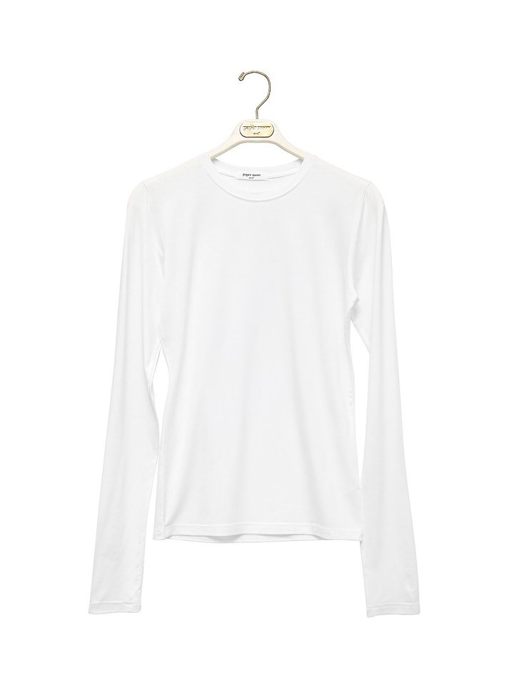 Paper Moon - Korean Women Fashion - #thatsdarling - Classic Slim Fit Tencel Crew Neck Top - 5