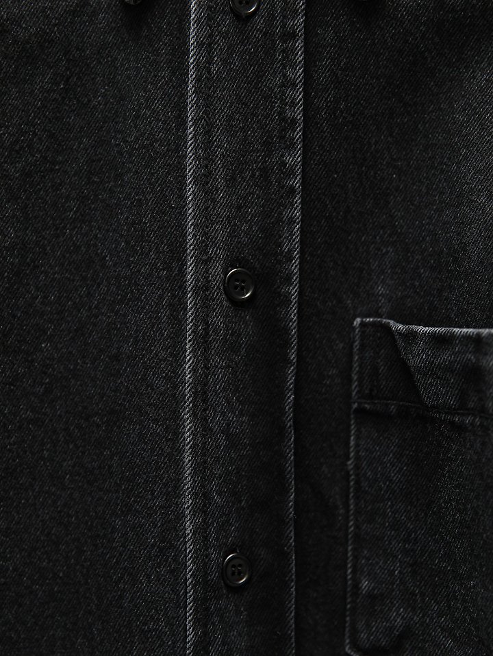 Paper Moon - Korean Women Fashion - #thelittlethings - Maxi Oversized Washed Denim Button-Down Shirt - 11