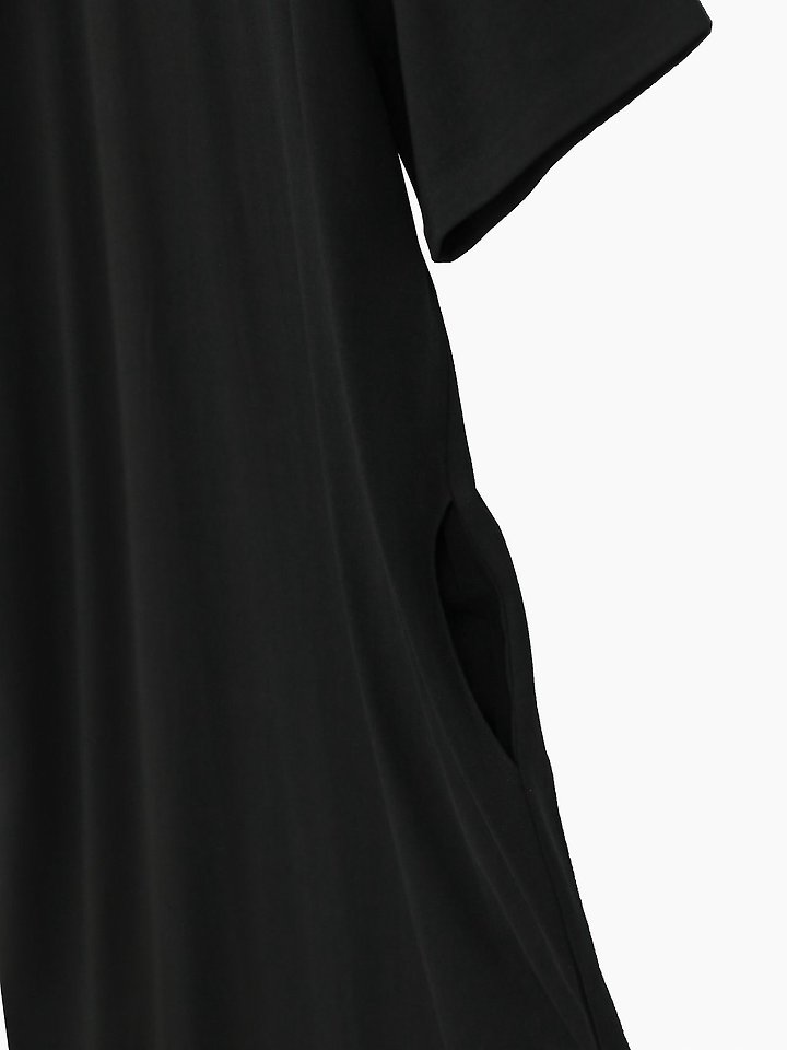 Paper Moon - Korean Women Fashion - #thelittlethings - One-Side Slit Detail Oversized Maxi One-piece - 11