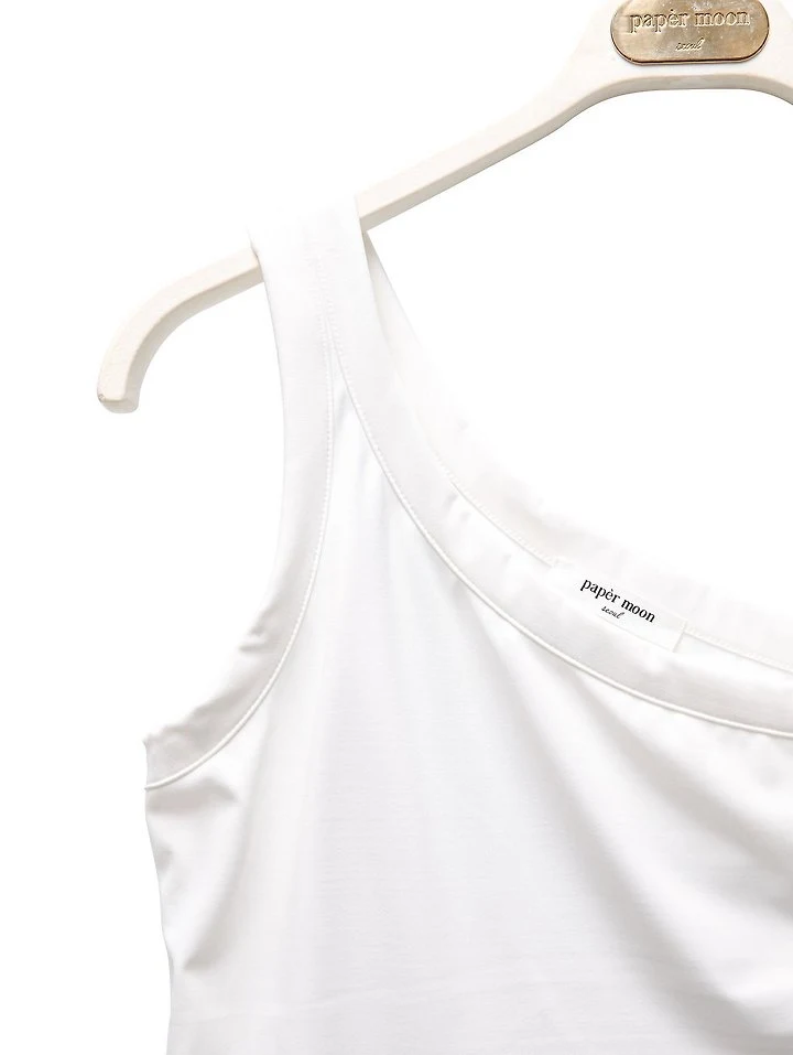 Paper Moon - Korean Women Fashion - #thelittlethings - Diagonal One-Shoulder Tank Top - 7