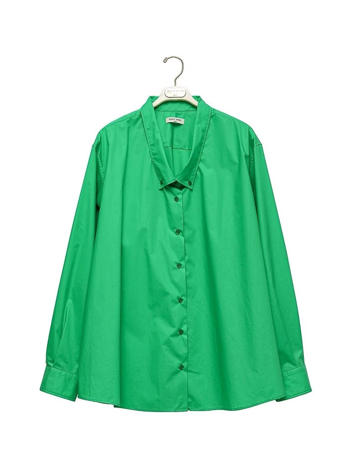 Paper Moon - Korean Women Fashion - #thelittlethings - Low Collar Point Paper Button-Down Shirt - 5