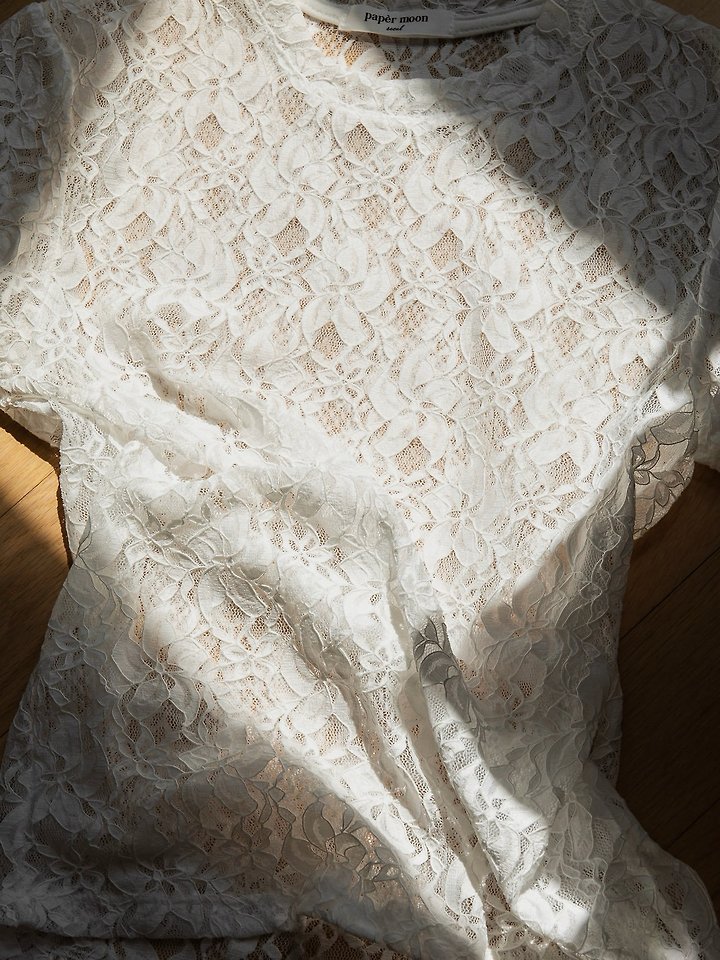 Paper Moon - Korean Women Fashion - #thelittlethings - Sheer Lace Slim Tee - 10