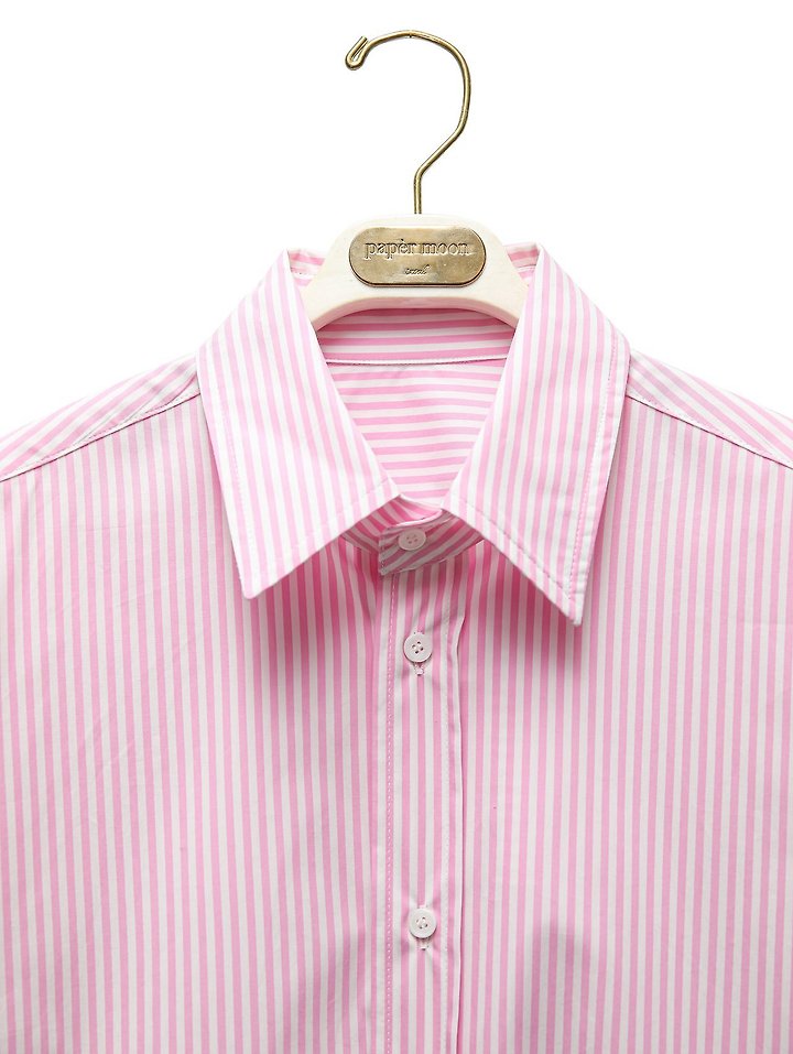 Paper Moon - Korean Women Fashion - #thelittlethings - Lounge Striped Set Up Button Down Shirt - 7