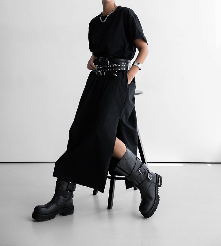 Paper Moon - Korean Women Fashion - #womensfashion - One-Side Slit Detail Oversized Maxi One-piece - 4