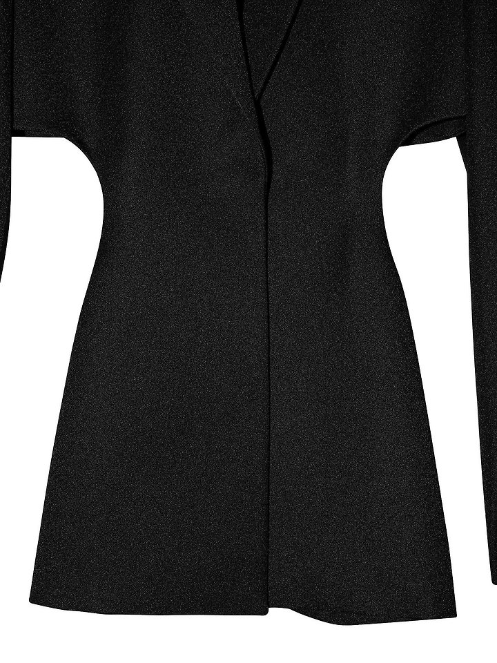 Paper Moon - Korean Women Fashion - #vintageinspired - Square Shoulder Cut-Out Waist Detail Minimal Blazer - 12