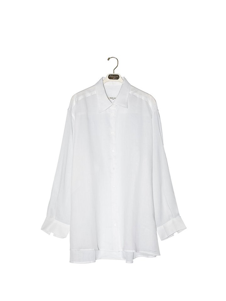 Paper Moon - Korean Women Fashion - #vintageinspired - Vivid Oversized Linen Button-Down Shirt - 8