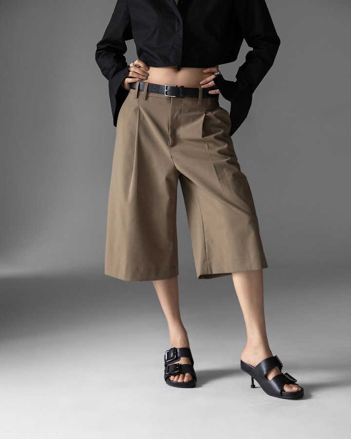 Paper Moon - Korean Women Fashion - #vintageinspired - Classic Wide Fit Bermuda Trousers