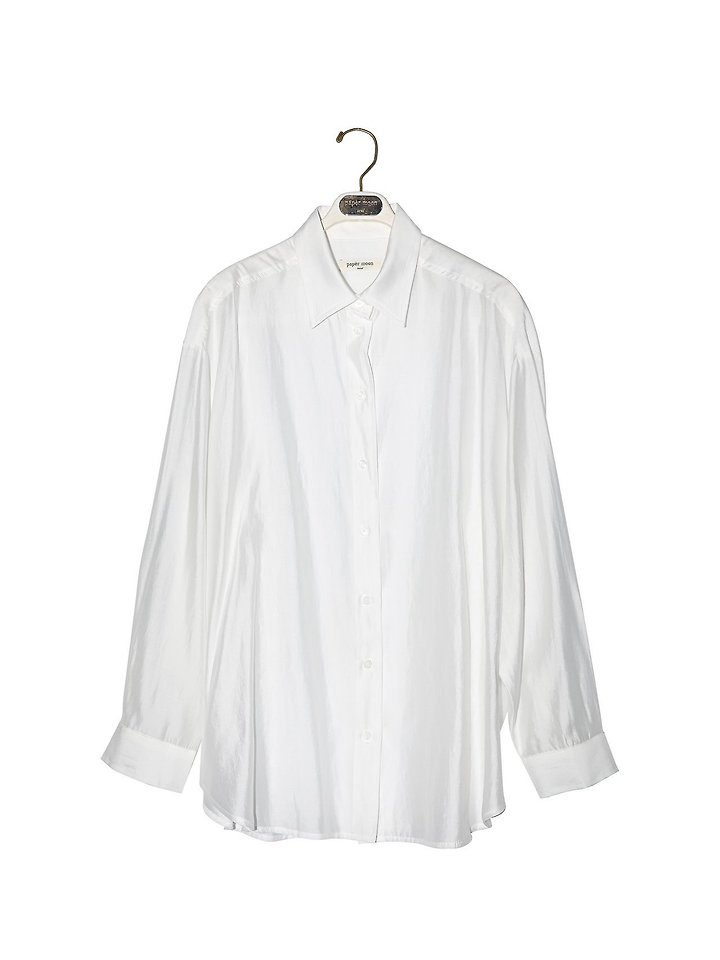 Paper Moon - Korean Women Fashion - #vintageinspired - Sheer Silky Classic Button-Down Shirt - 7