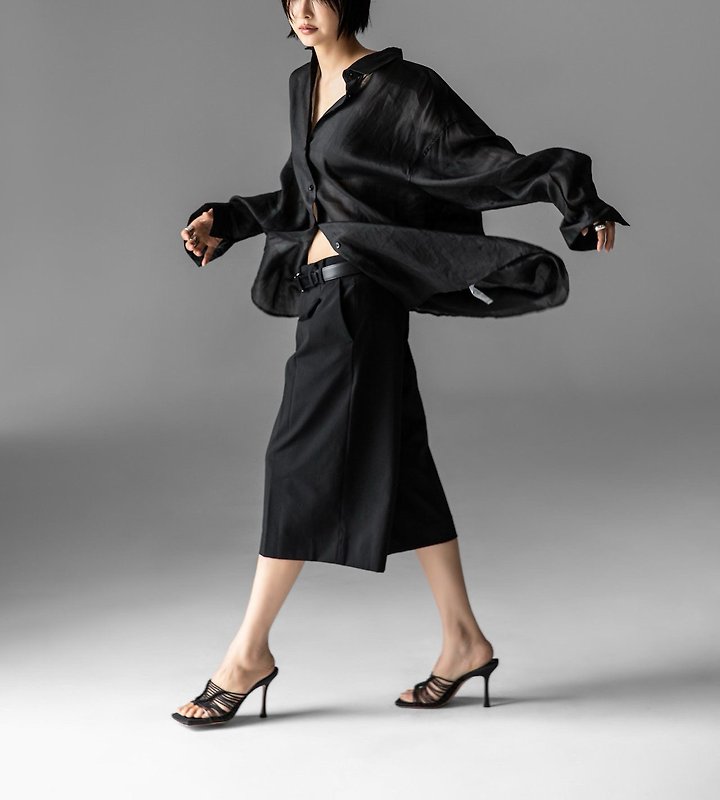Paper Moon - Korean Women Fashion - #womensfashion - Vivid Oversized Linen Button-Down Shirt - 4