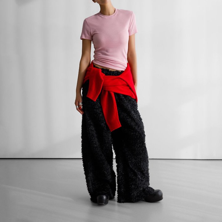 Paper Moon - Korean Women Fashion - #vintageinspired - Ribbed Slim Crewneck Basic Tee