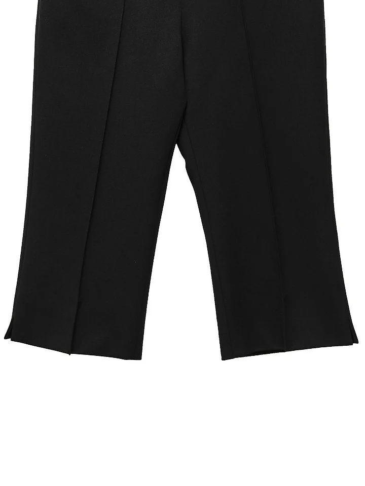Paper Moon - Korean Women Fashion - #vintageinspired - Crease Line Slit Midi Pants - 12