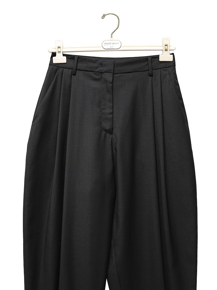 Paper Moon - Korean Women Fashion - #vintageinspired - Double Pintuck Detail Wool Baggy Slacks - 11