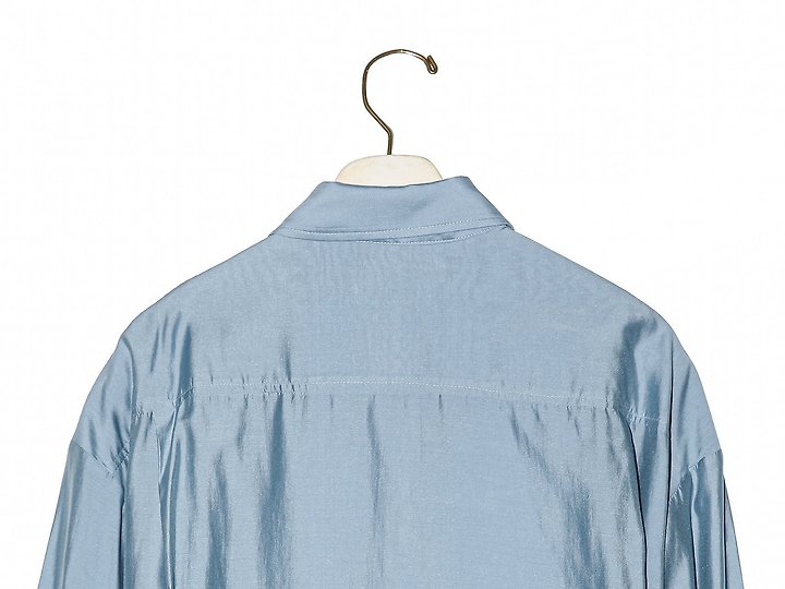 Paper Moon - Korean Women Fashion - #vintagekidsstyle - Sheer Silky Classic Button-Down Shirt - 12