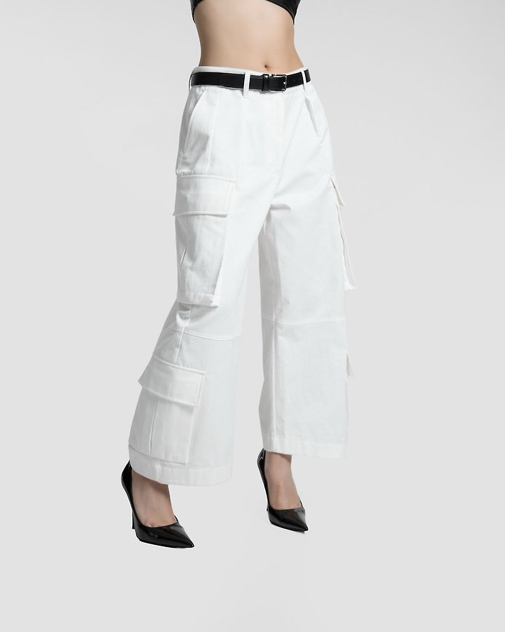 Paper Moon - Korean Women Fashion - #vintagekidsstyle - Structured Double Cargo Pants - 3