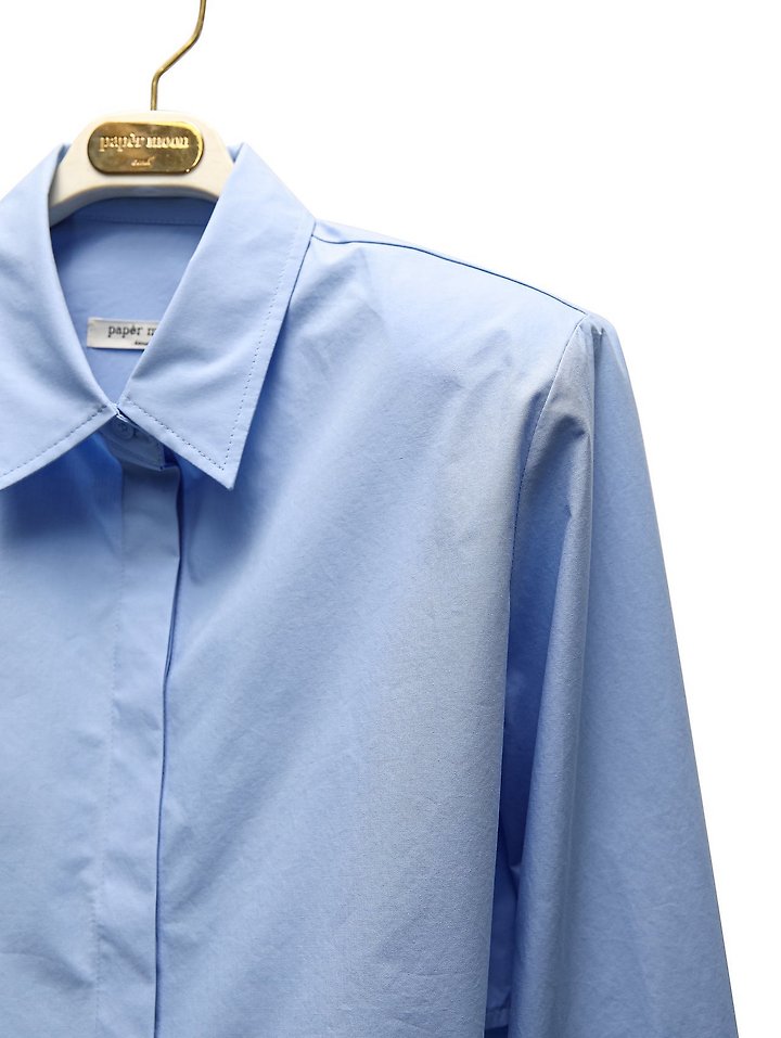 Paper Moon - Korean Women Fashion - #vintagekidsstyle - Classic Shoulder Pad Crop Button-Down Shirt - 12