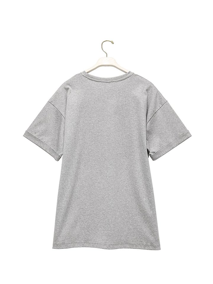 Paper Moon - Korean Women Fashion - #vintagekidsstyle - Premium Oversized Cotton Rolled Up Tee - 6