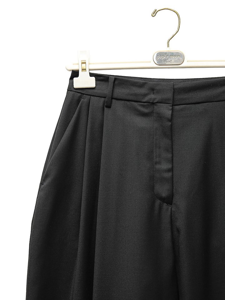 Paper Moon - Korean Women Fashion - #vintagekidsstyle - Double Pintuck Detail Wool Baggy Slacks - 12
