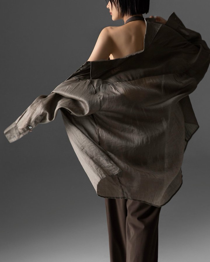 Paper Moon - Korean Women Fashion - #womensfashion - Vivid Oversized Linen Button-Down Shirt - 12