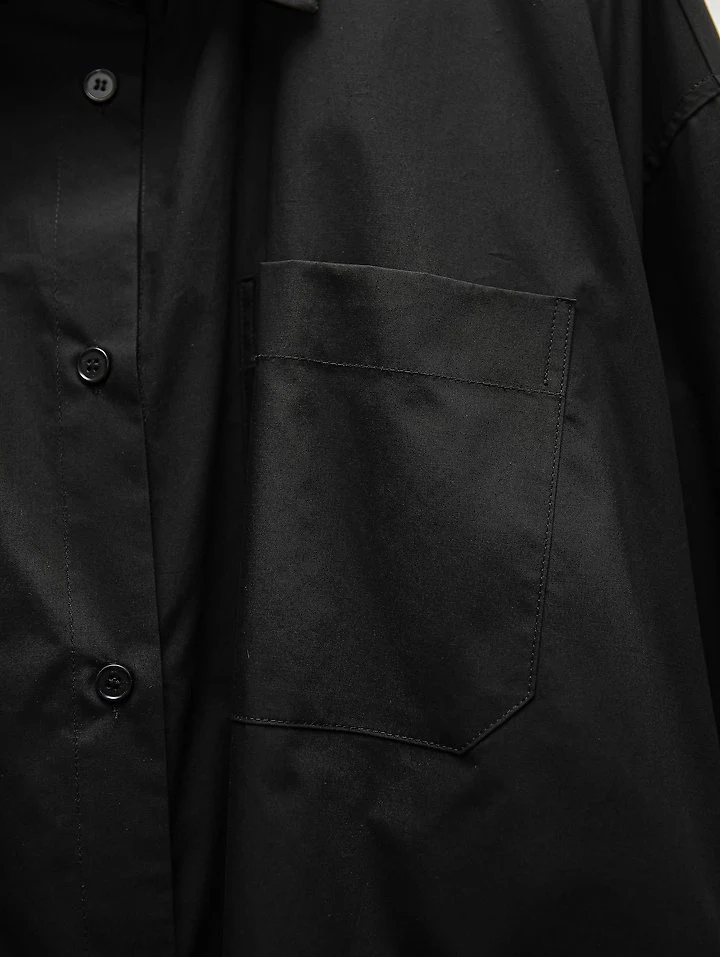 Paper Moon - Korean Women Fashion - #womensfashion - Oversized Knot Sleeve Detail Button-Down Shirt One-piece - 11