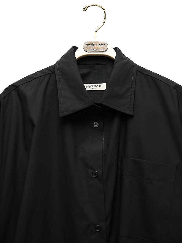 Paper Moon - Korean Women Fashion - #womensfashion - Oversized Knot Sleeve Detail Button-Down Shirt One-piece - 9