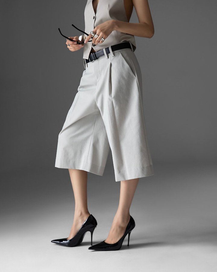 Paper Moon - Korean Women Fashion - #womensfashion - Classic Wide Fit Bermuda Trousers