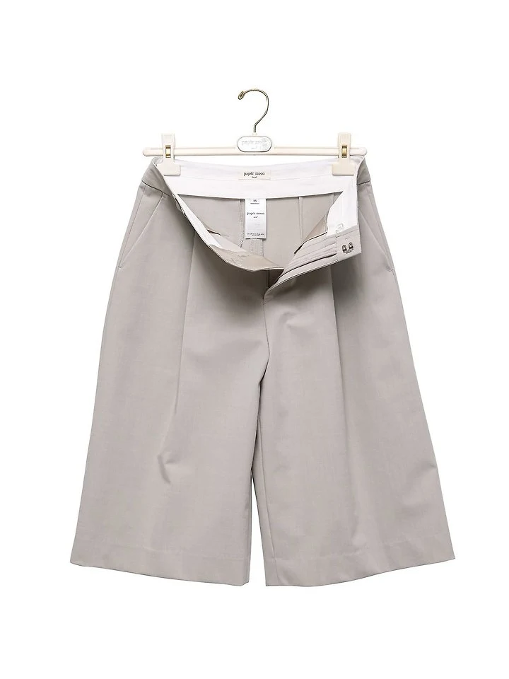 Paper Moon - Korean Women Fashion - #womensfashion - Classic Wide Fit Bermuda Trousers - 11