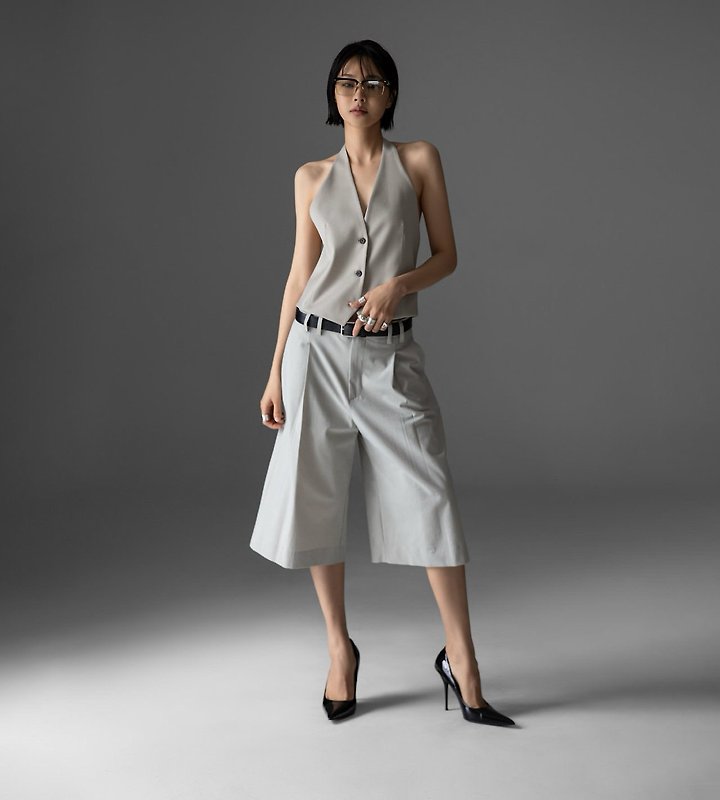Paper Moon - Korean Women Fashion - #womensfashion - Back Open Tailored Halter Neck Vest - 2